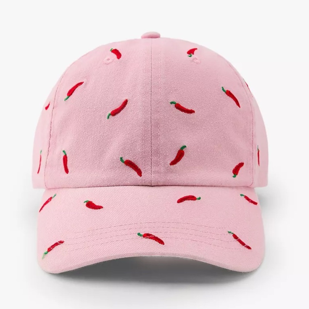 Zara twill embroidered chili peppers cap